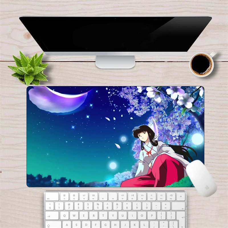 Аниме Inuyasha коврик для мыши геймер 70x40 см большой резиновый прочный запирающийся край игровой коврик для мыши Компьютерная клавиатура Коврик Настольный коврик