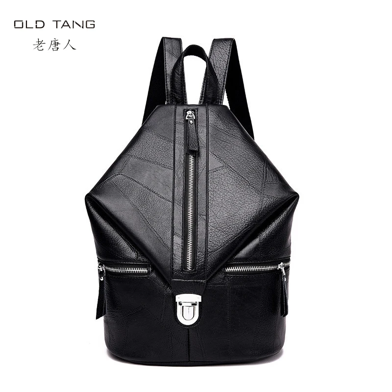 

OLD TANG Backpack Women Shoulder School Bags for Teenage Girls Laptop Rucksack Solid Color Backpack Bagpack Lady Backpacks Bag