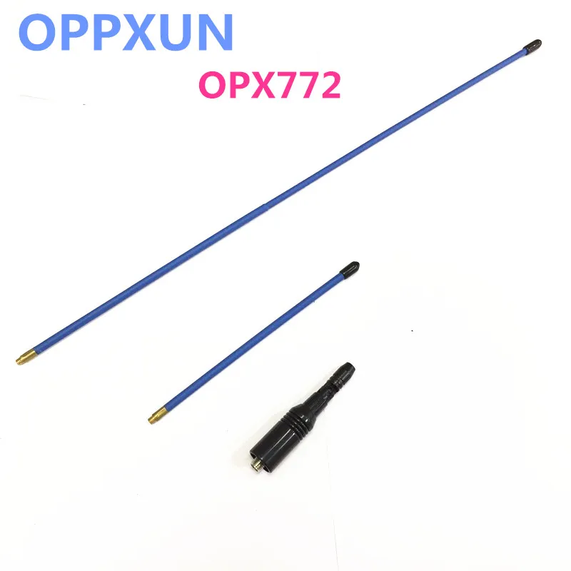 Синий OPPXUN OPX772 синий двухсегментный УФ 144/430 МГц антенна с высоким коэффициентом усиления SMA-F для puxing PX777 PX888K baofeng UV5R UV82 радио - Цвет: Синий