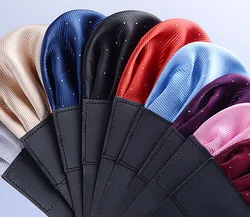 Mouchoirs en 17 couleurs pour homme, articles carrés à pois pré pliés, serviette de poitrine formelle pour fête de mariage, serviette de poitrine, solide 