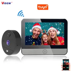 Vidw – visionneuse de porte Tuya 4.3 pouces, sonnette Wifi, caméra 1080P, interphone vidéo, détection de mouvement, Vision nocturne pour maison et appartement 