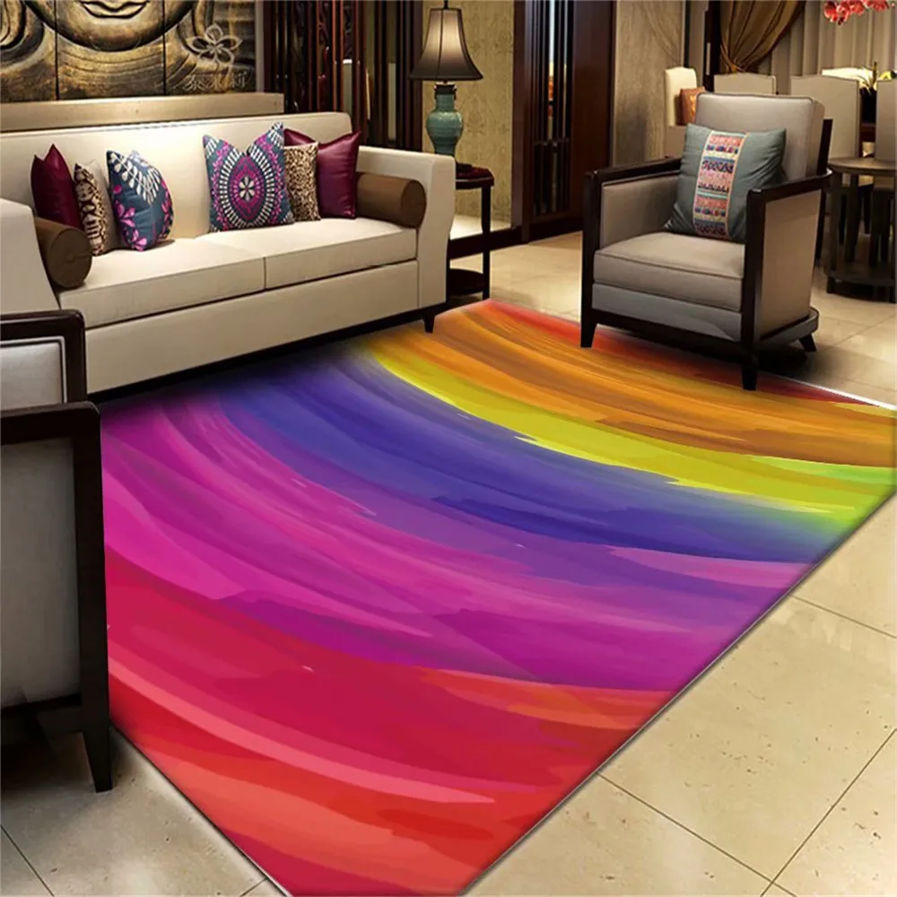Модные ковры с масляной росписью коврик для прикроватного пола дивана мягкий