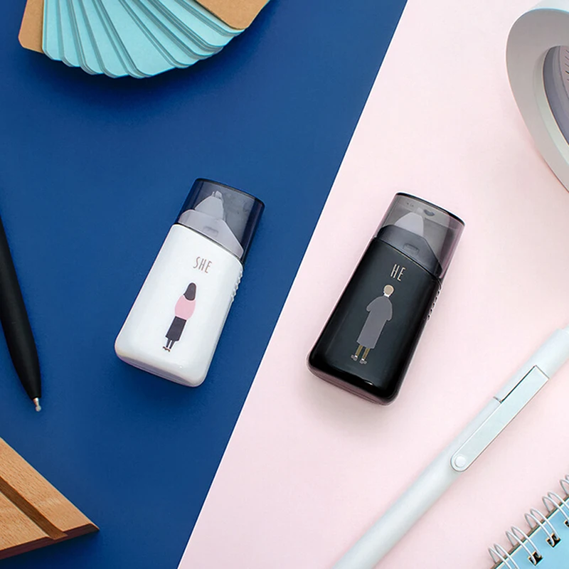 1 Pcs Correction Tape Roller 5mm*5m Glue Dot Liner Disposable Gray And Black Color Print He Or She Useful Tape Sent Randomly