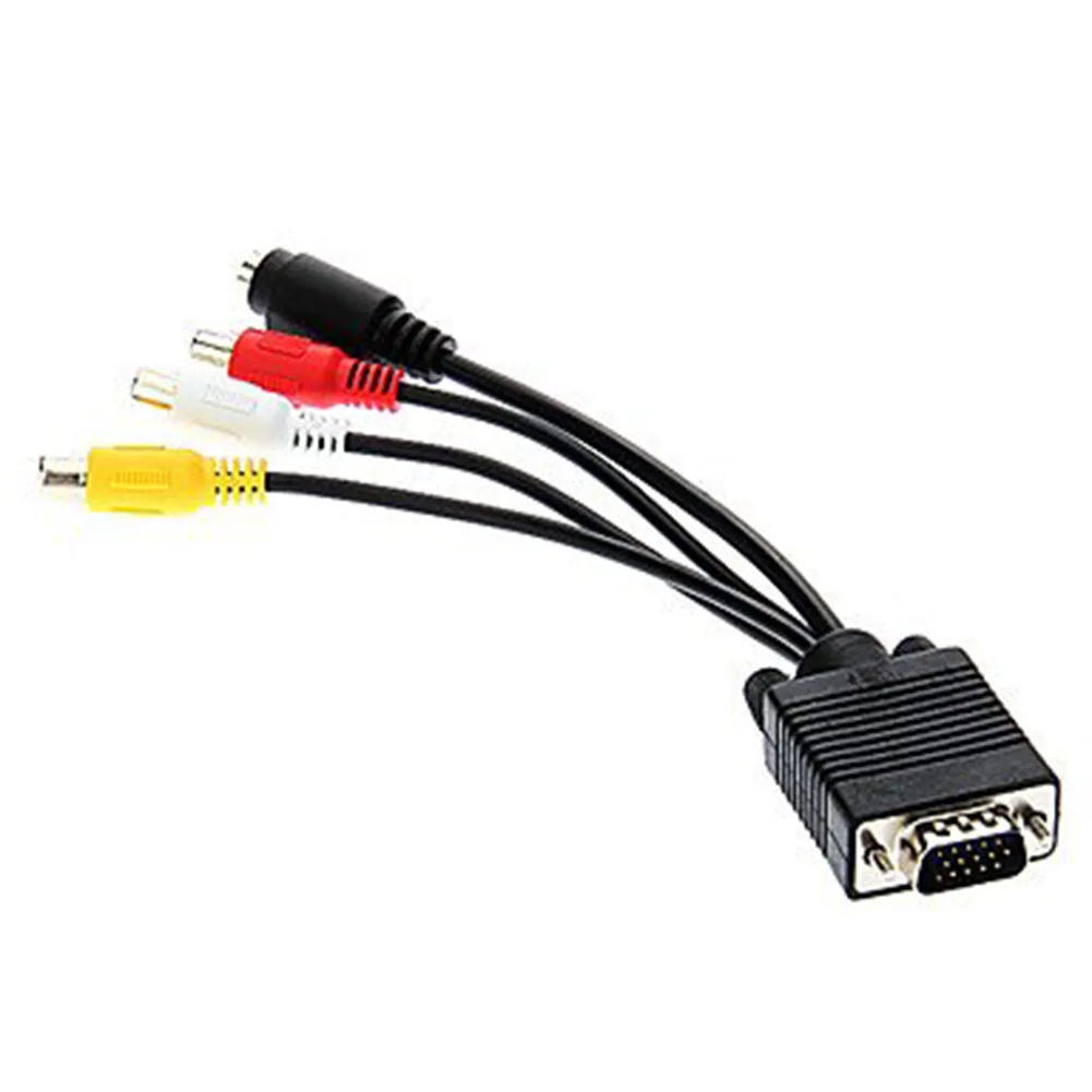 Аксессуары для ПК HD практичный VGA SVGA к S-Video AV tv Out 3 прочный портативный композитный кабель-адаптер