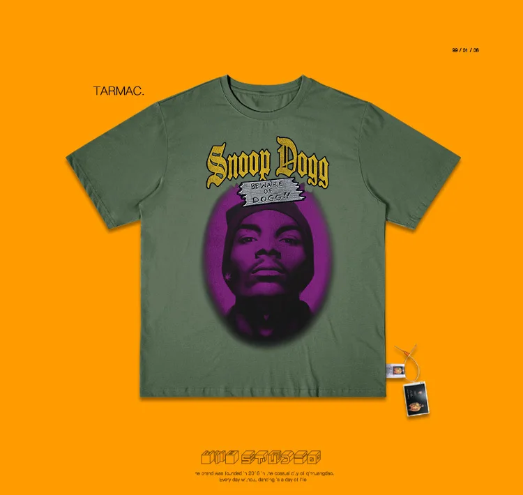 Хип-хоп РАО хип-хоп. Певица Снупи. Gogo Snoop Dogg портретная печать футболка с коротким рукавом