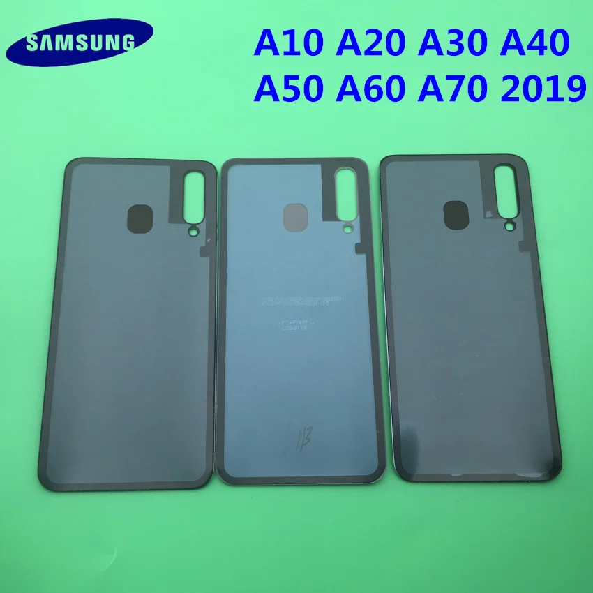 Для samsung Galaxy A10 A20 A30 A40 A50 A60 A70 оригинальная задняя крышка батарейного отсека задняя дверь корпус стеклянная панель Запасная часть