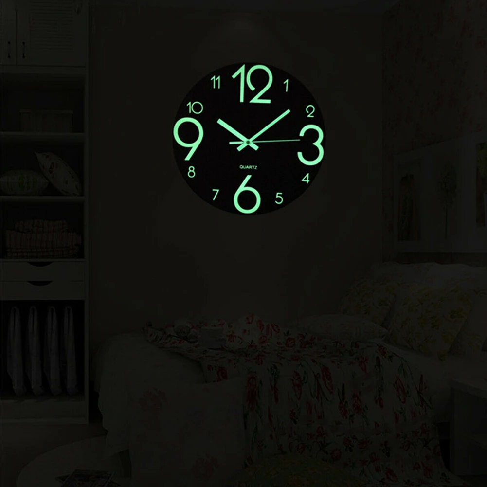 Домашний декор на батарейках Светящиеся Настенные часы ночные светильники практичный арабский номер офис кварцевые Прихожая низкий уровень шума не тиканье