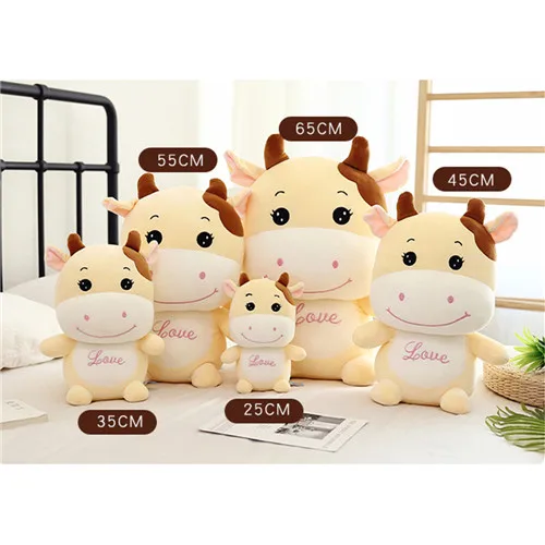 Fancytrader 24'' Lovely Plush Soft Stuffed Giant Animal Milk Cow Toy Big Plush Cow Doll Nice Gift For Kids 60cm 2 Colors (11)