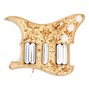 

Maple Bauhinia Pattern 11 Holes HSH Pickguard Set Pickup Knobs Switch Musical Instrument Accessory