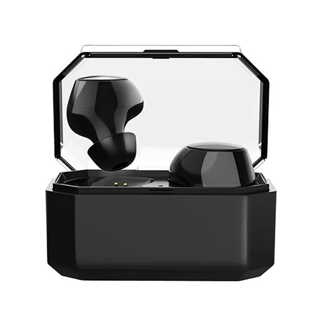 Y6 TWS Bluetooth V5.0 Беспроводная гарнитура HIFI без задержки Bluetooth гарнитура двойной вызов Стерео шумоподавление беспроводные наушники - Цвет: Черный