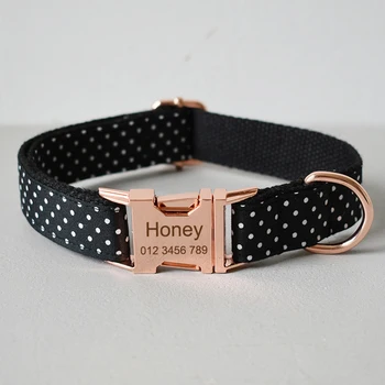 

personalized nylon walking lead engrave name phone ID bow dog collar leash for small big dogs training dog labrador pet straps