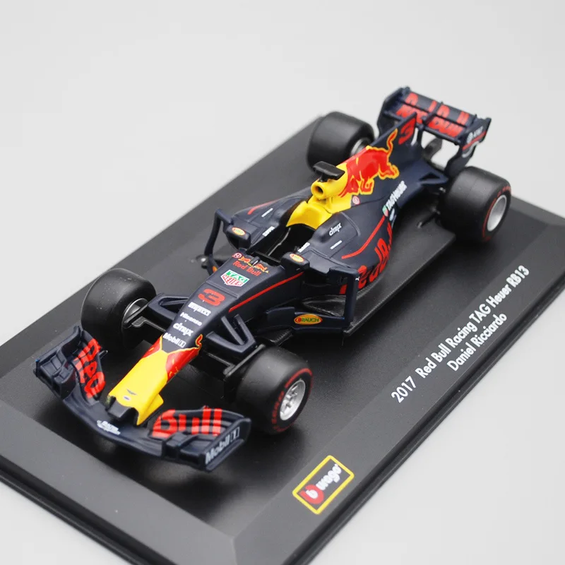 Bburago 1/32 1:32 Ferrari F1 Fernando Alonso No8 F1 формула 1 гоночный автомобиль литье под давлением дисплей Модель игрушки для детей мальчиков и девочек - Цвет: Red Bull RB13 No3