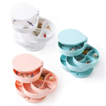 

Multilayer Advanced Rotating Plastic Jewelry Box Northern European-Style INS-Style Dustproof Jewelry Box Birthday Gift Home deco