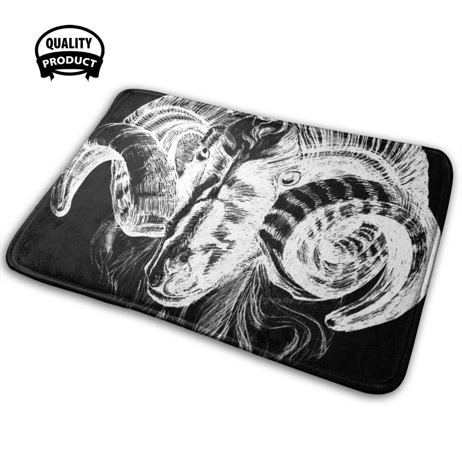 The Ram Stare Soft Interesting Room Goods Rug Carpet Ram Sheep Animal Ink Tattoo Janerella|Mat| - AliExpress
