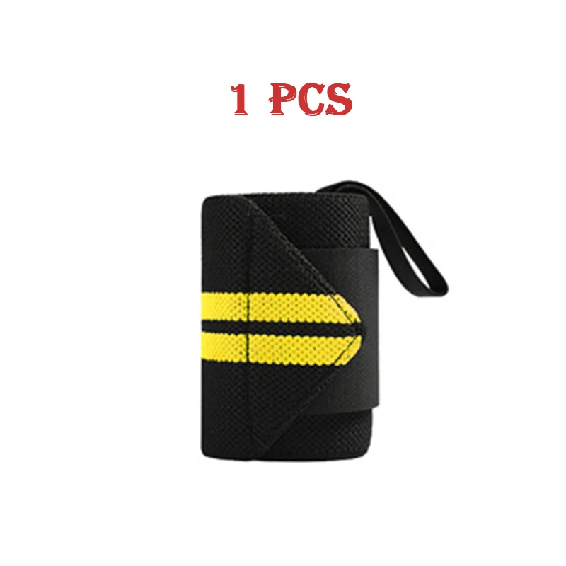 1 PCS YELLOW Регулируемый браслет эластичный дышащий наручные обертывания бинтов Тяжелая атлетика Powerlifting поддержка запястья фитнес тренажерный зал спортивные ремешки - Цвет: 1 PCS YELLOW
