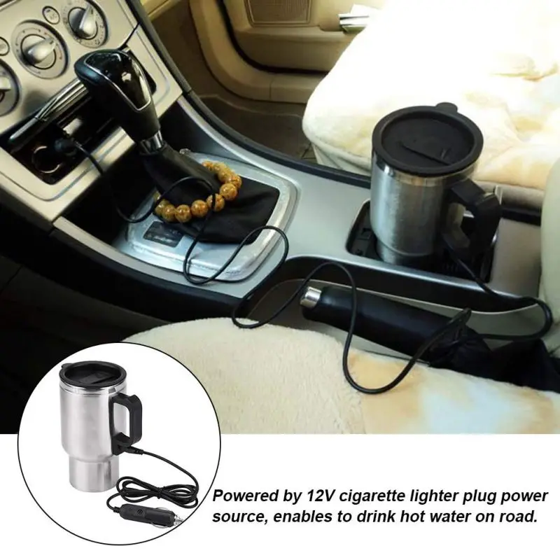 Портативный чайник из нержавеющей стали 12 В 450 мл|Крышка отопления транспорта| |