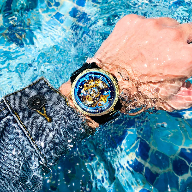 Relojes мужские часы с полым скелетом автоматические часы мужские механические часы военные водонепроницаемые светящиеся мужские наручные часы