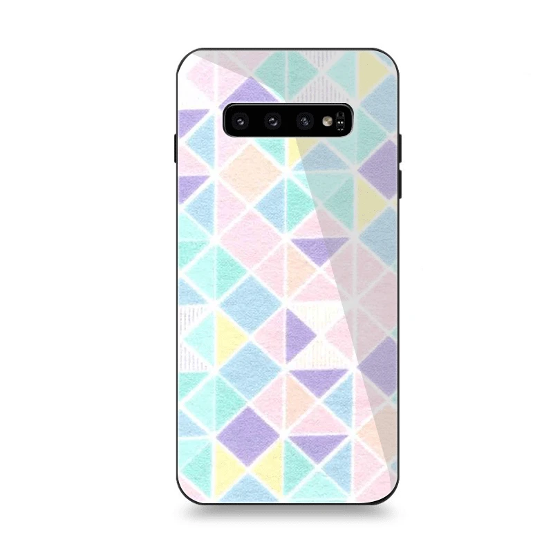 Мобильный чехол для телефона Стекло для samsung A10 A20 A30 A40 A50 A60 A70 S7 край S8 Plus Note 8 9 S10 крышка Треугольники красивый - Цвет: G8