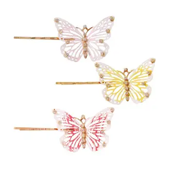 

3pcs Hair Clips Exquisite Butterfly Elegant Rhinestone Inlaid Hair Clip Bobby Pin Barrette Hairpin for Women Girls Ladies
