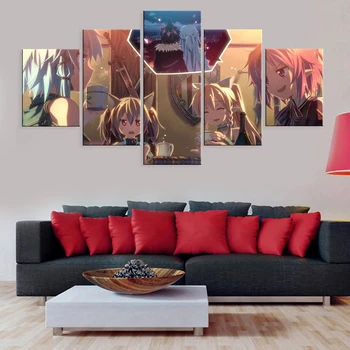 

Print Painting The Wall Anime Sword Art Online Asuna Modular Picture Canvas Wall Art Home Decor Modern Bedside Background Poster