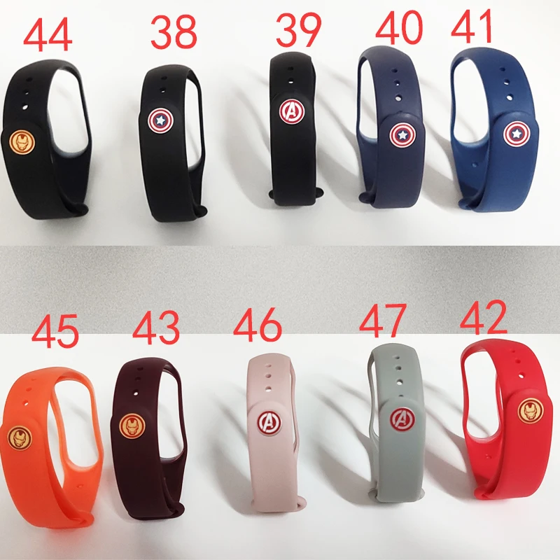 Марвел Мстители mi Band 4 ремешок xiaomi mi Band 3 умный Браслет ремешок для xiaomi mi band Браслет Ремешок M4 NFC mi band ремешок - Цвет: 14