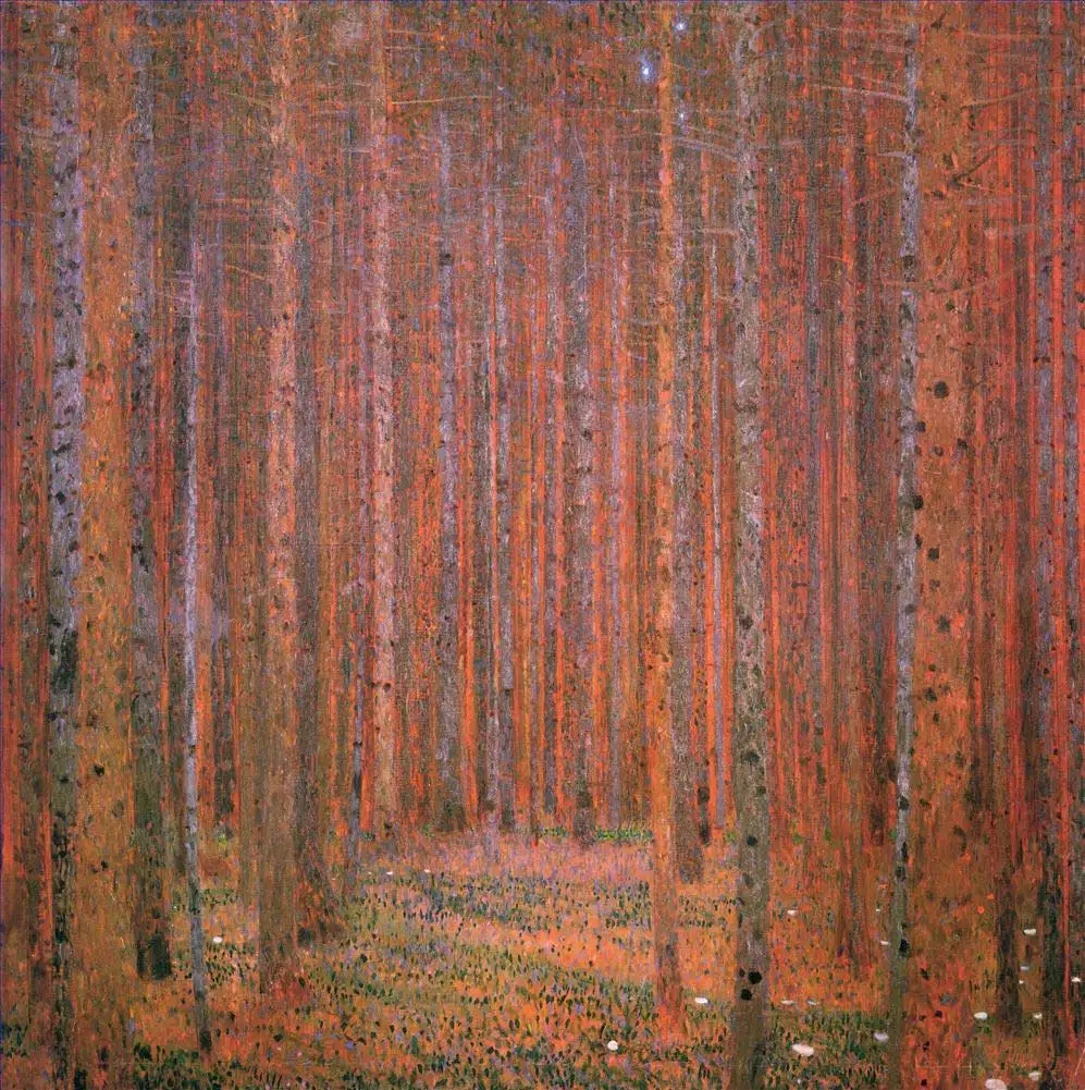 Ручная роспись художественные картины от учителей колледжа-Fir Forest I Gustav