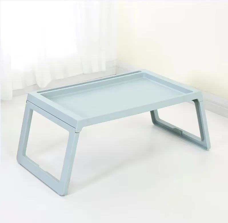 Folding Laptop Table Stand Portable Study Desk Plastic Foldable Computer Desk for Bed Sofa Breakfast Bed Tray Serving Table - Цвет: blue