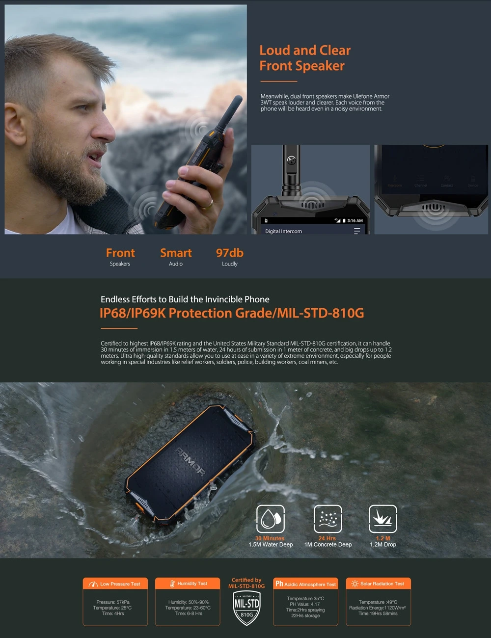Ulefone Armor 3WT 5,7 ''Android 9,0 мобильный телефон 6 Гб 64 Гб 10300 мАч рация Helio P70 Восьмиядерный двойной SIM NFC OTG Смартфон