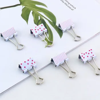 

15pcs/box 25mm dot Stationery Lovely School Clamps H0186 Metal Paper Clip Bookmark