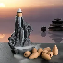 Керамика Курильница искусство задний поток подарок дым назад садовый Декор Ремесло скалы домашний задний поток