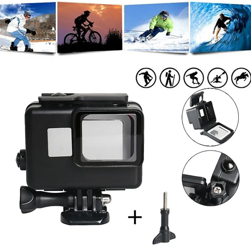 Корпус рамка задней панели для GoPro Hero()/6/5 Hero защитной оболочки с быстрой тянуть подвижный резьбой раструбного соединения для винт