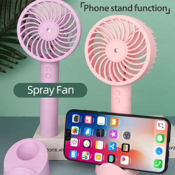 

1800mah Portable Spray Fan Electric USB Handheld Fan With mobile phone stand Cooling Air Conditioner Humidifier for Outdoor