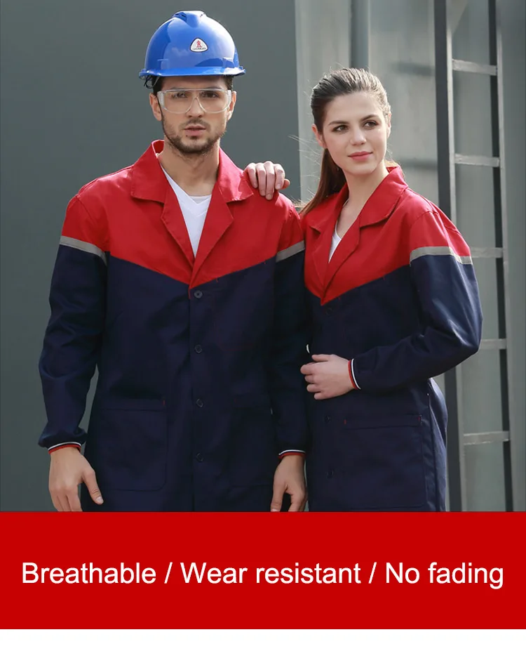 Work clothes Men Women Wear-resistant Dust-proof Long Style Labor Working Clothing Warehouse Coat for Factory Workshop (1)