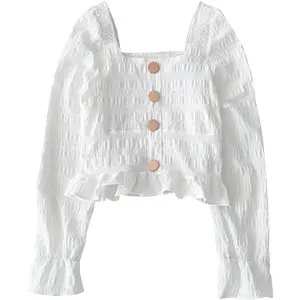 

2020 New Women White Blouses Long Sleeve Stretch Womens Tops And Blouses Boho Sexy Slim Shirt Blusas Roupa Feminina