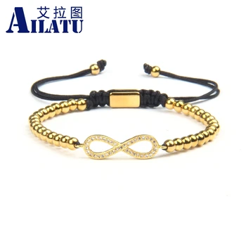 

Ailatu New Together Forever Love Infinity Bracelet Stainless Steel Jewelry Women Men's Wish Gift