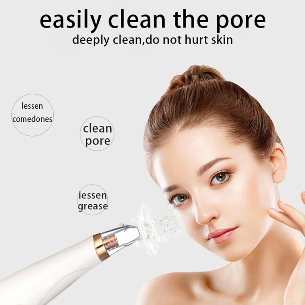 Инструмент для удаления прыщей Blackhead, удаляет мертвую кожу черных точек полоски для удаления уход за кожей лица чище холодный воздух 3 головки обработки удаления акне аппарат поры чистящее средство