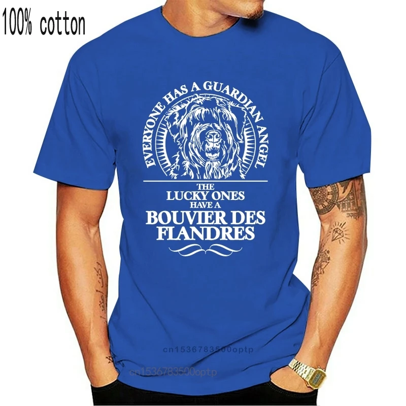BOUVIER DES FLANDRES Ангел хранитель для собак футболка летняя мода Мужская с коротким