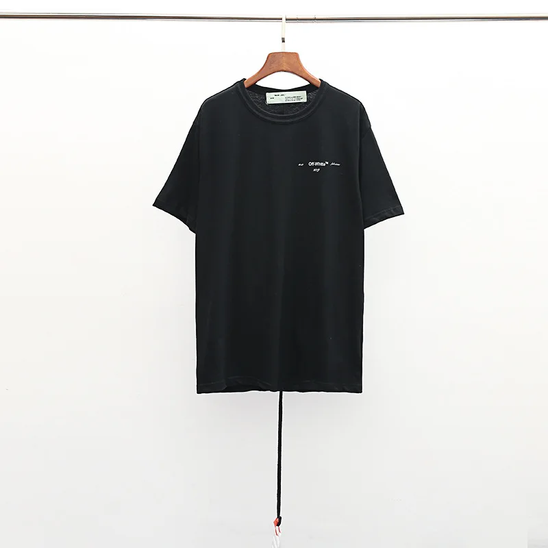 19ss off-white ow картина маслом стрела тренды хип-хоп хлопок короткий рукав Футболка мужская летняя