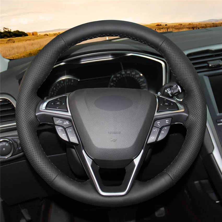 Оплетка на руль для Ford Mondeo Fusion 2013 2019 EDGE 2015 чехол рулевое колесо автомобиля|Чехлы