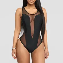 Mossha сетка бикини Цельный купальник женские прозрачные купальники без спинки для женщин купальник с глубоким вырезом купальный костюм Монокини