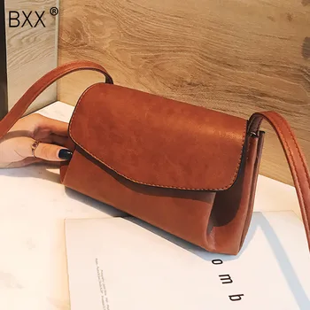 

[BXX] Solid Color PU Leather Saddle Bag For Women 2020 Small Lady Shoulder Messenger Bag Female Travel Handbags and Purses HL392