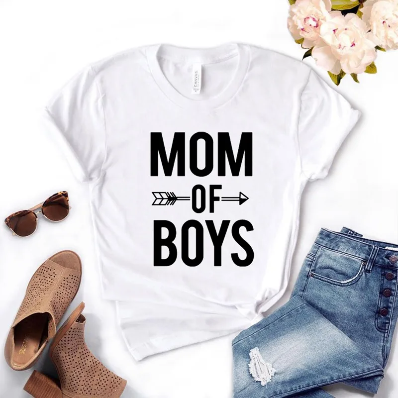 MOM of Boys ARROW, женская футболка, хлопковая Повседневная забавная футболка, подарок для леди Йонг, уличный Топ, футболка, 6 цветов, MF-3