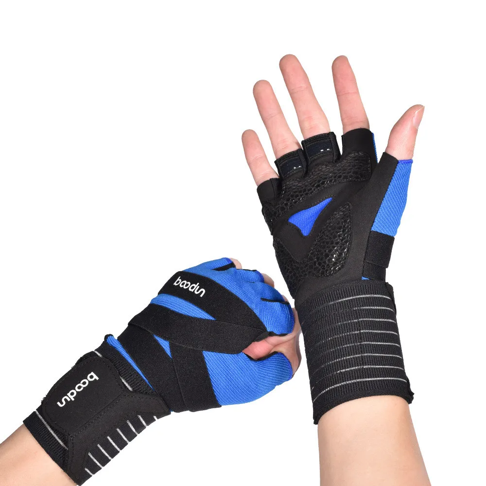 New Men Women Gym Special Fitness Gloves Half Finger Lengthened Wrist Yoga Gloves Dumbbell Barbell Weightlifting Gloves S/M L/XL