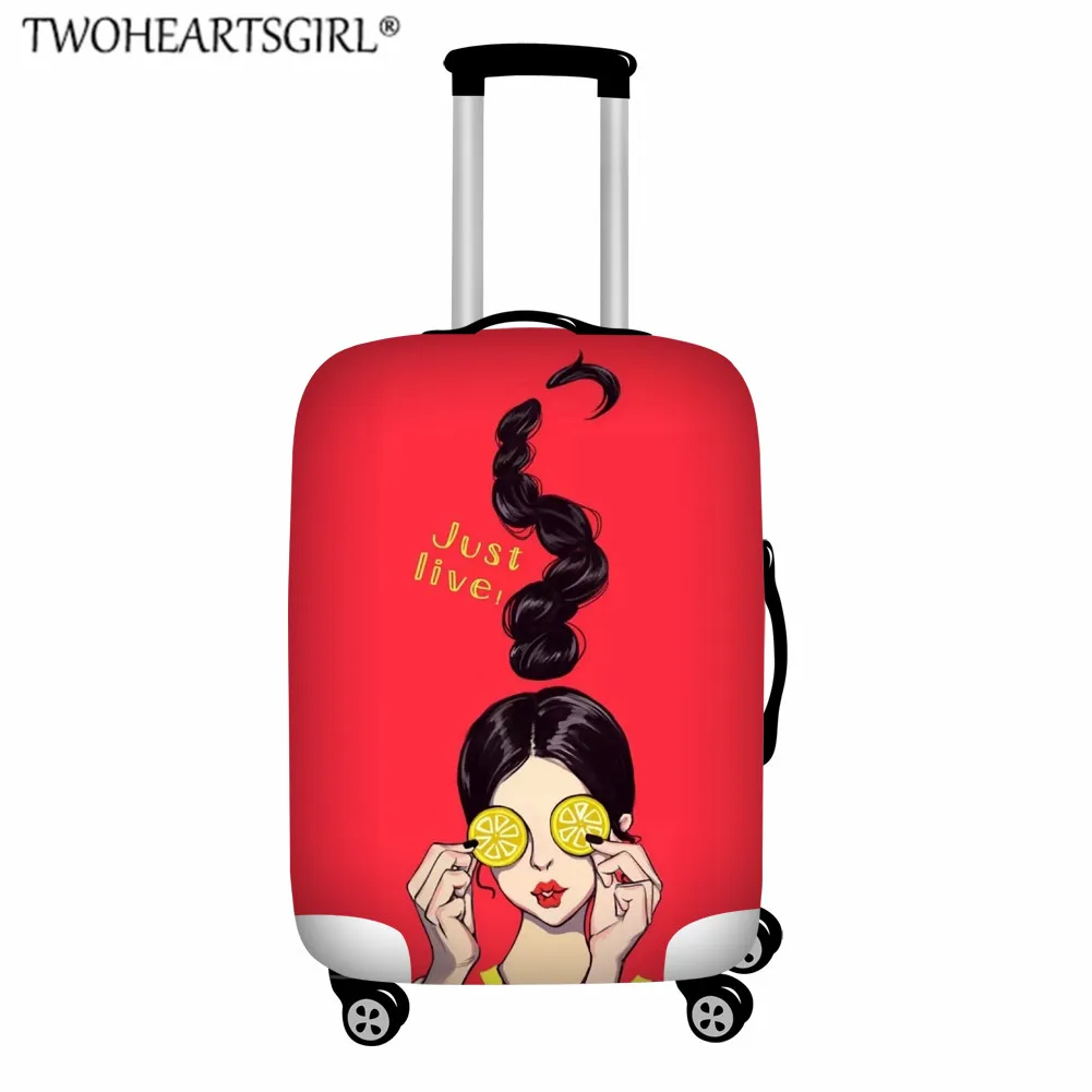 TWOHEARTSGIRL мультфильм Девушки Печать пылезащитный чехол для багажная тележка женские дорожные аксессуары Толстый эластичный Чехол для багажа - Color: Z5416