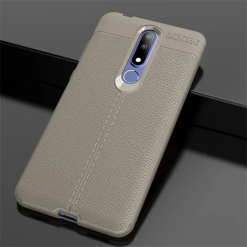 Чехлы для Nokia 9 Pureview 3,1 7,1 5,1 плюс 8,1 2,1 3,1 чехол Чехол из силикона и ТПУ для роскошный гибкий противоударные кожаные текстурированное покрытие - Цвет: Серый