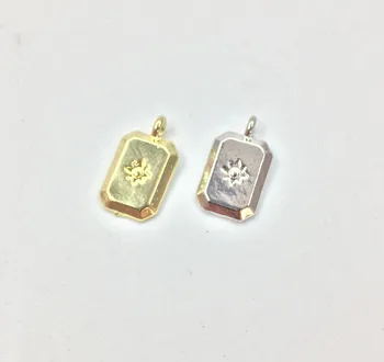 

Eruifa 20pcs 10*14mm New Popular Rectangle Coin Charms Pendant necklace,earring jewelry DIY handmade Gold Lead/Nickle Free