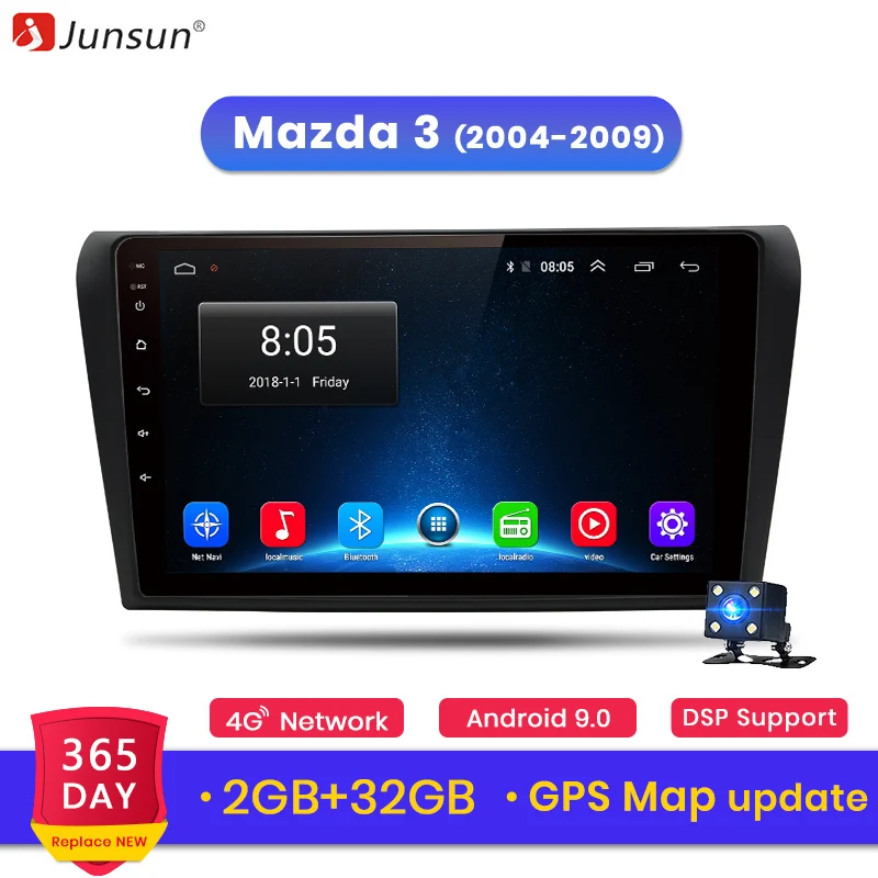 

Junsun V1 2G+32G Android 9.0 DSP Car Radio Multimedia Video Player For Mazda 3 2004-2009 Mazda3 Navigation GPS 2 din DVD