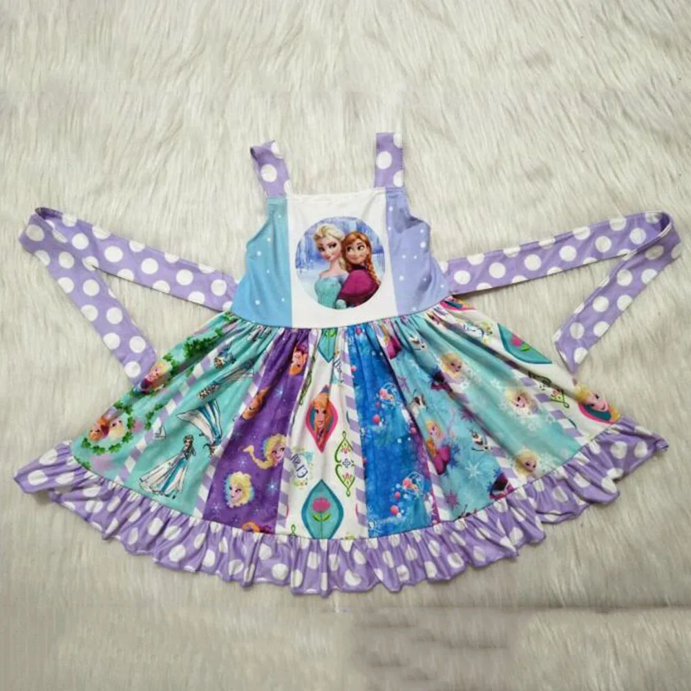 Новые модные милые повседневные праздничные платья принцессы в горошек в стиле пэчворк для маленьких девочек