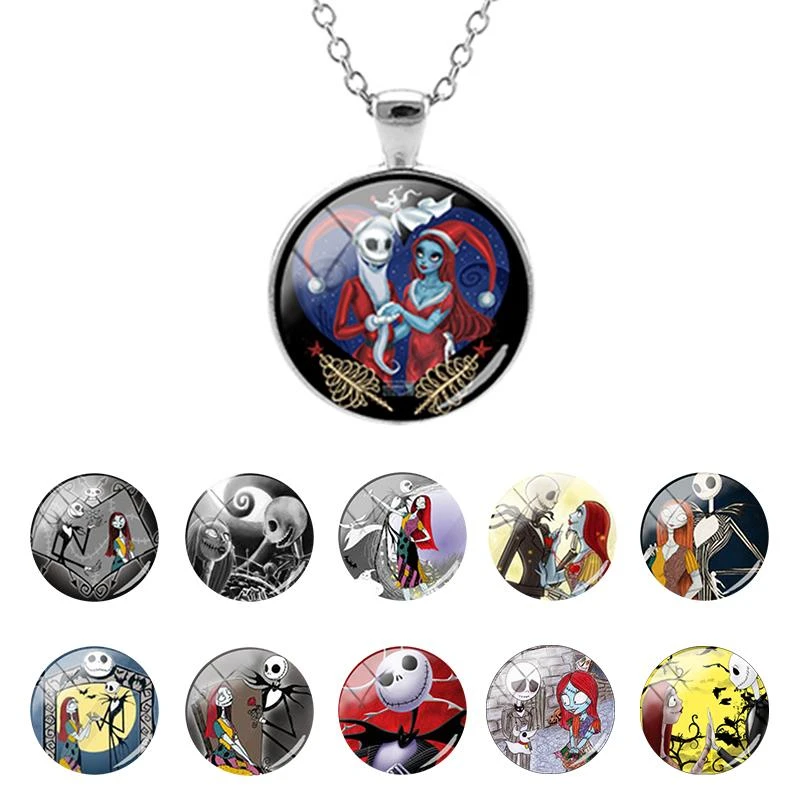 Nightmare Before Christmas Jack Skellington  Glass Pendant Necklace 15 to Choose