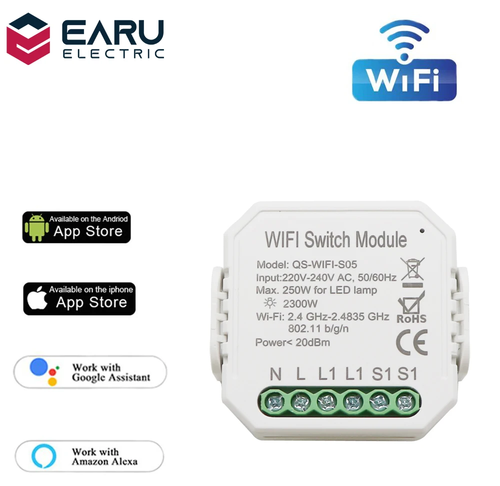 Умный выключатель света 1 канал 1/2 каналов Wi-Fi релейный модуль дистанционное